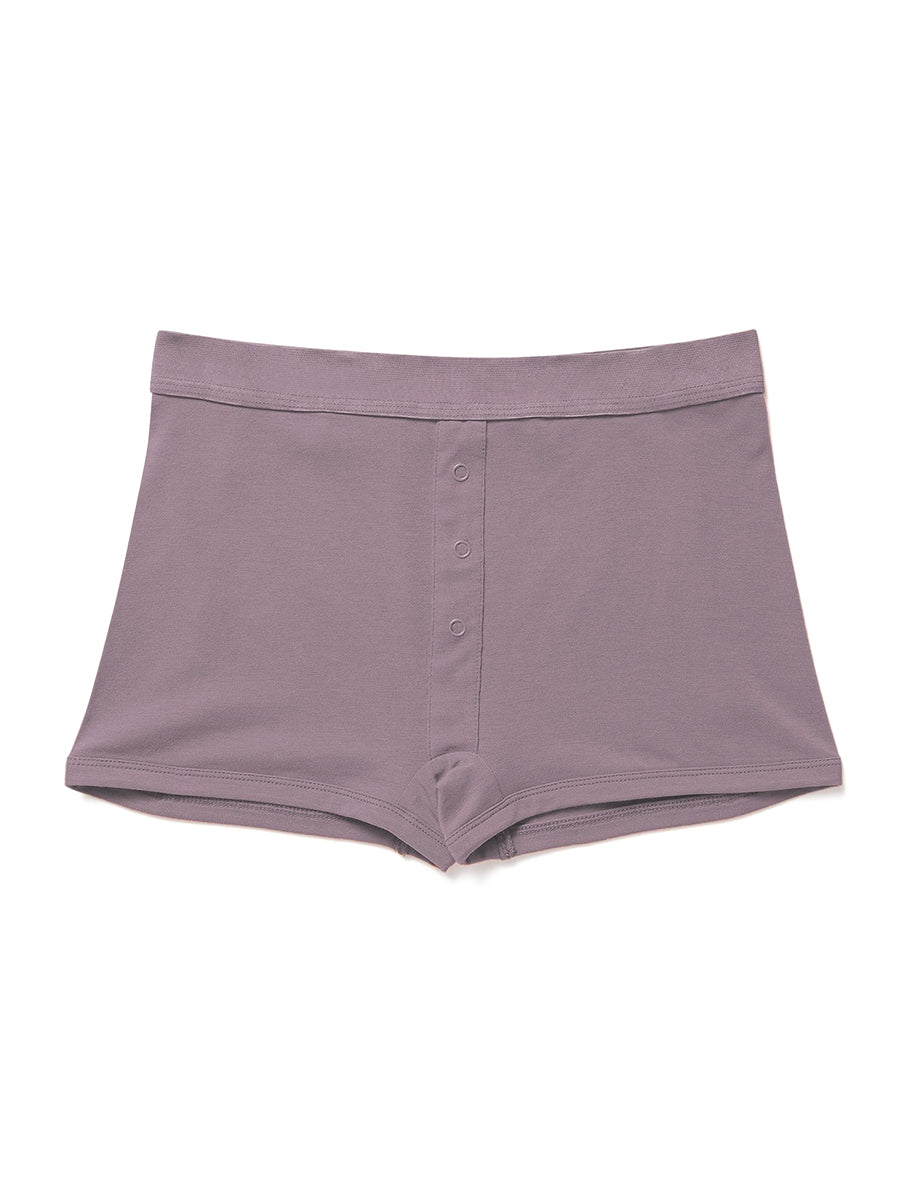 Cotton Modal Boxer Brief - Plum Smoke