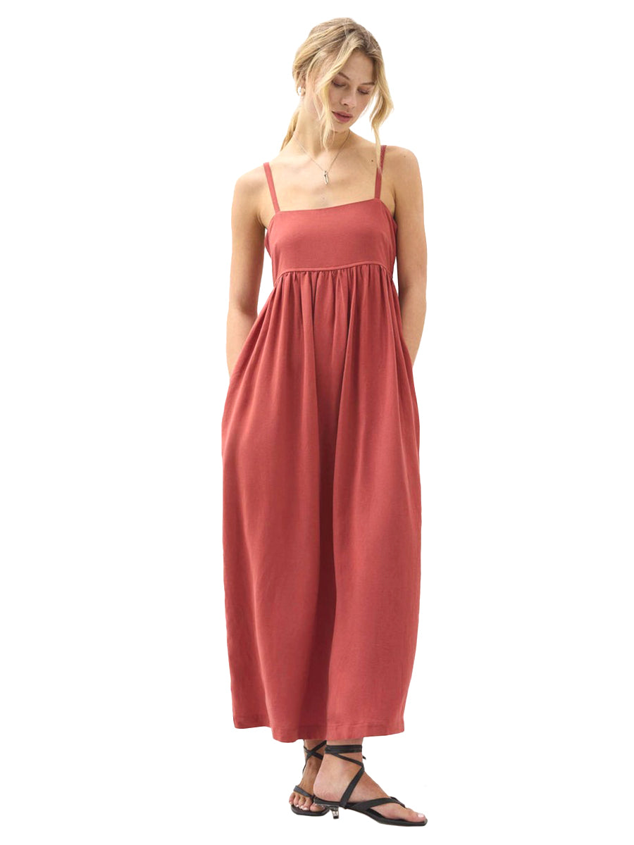 Linen Maxi Dress - Marsala