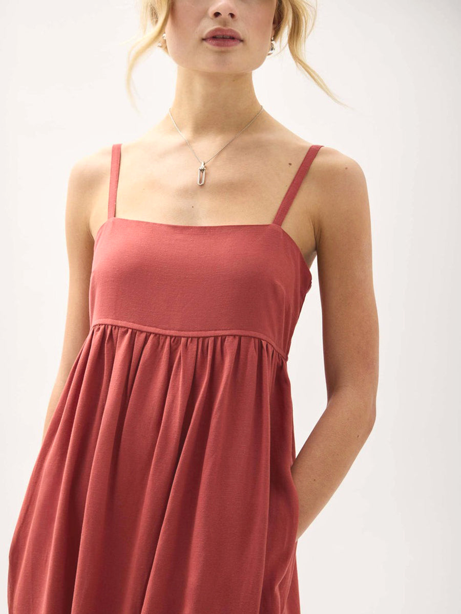 Linen Maxi Dress - Marsala