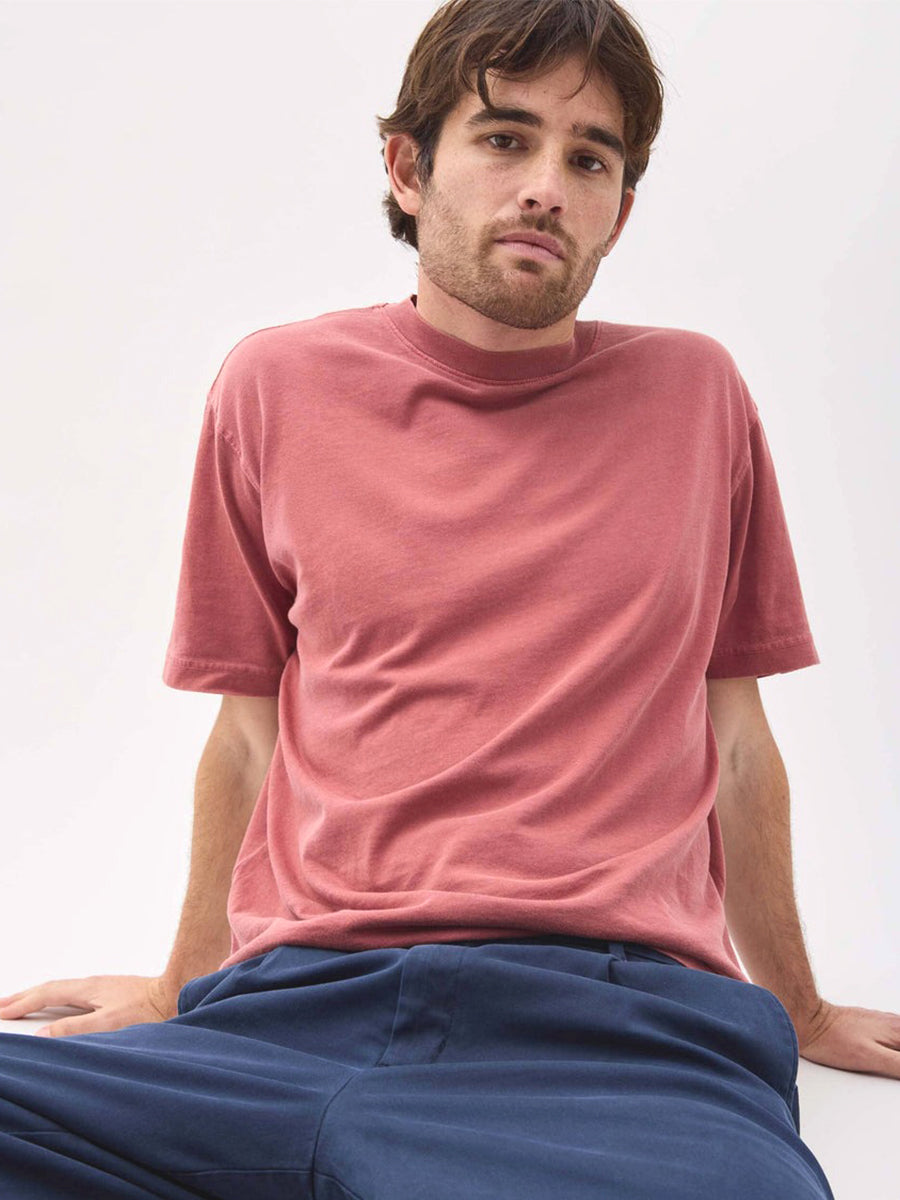 Men's Relaxed Short Sleeve Tee - Marsala
