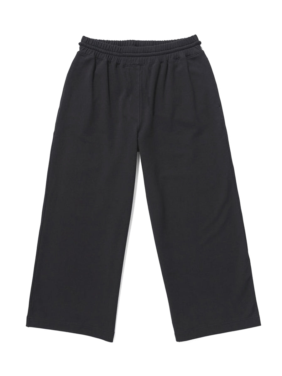 Recycled Fleece Wide-Leg Sweatpants - Black