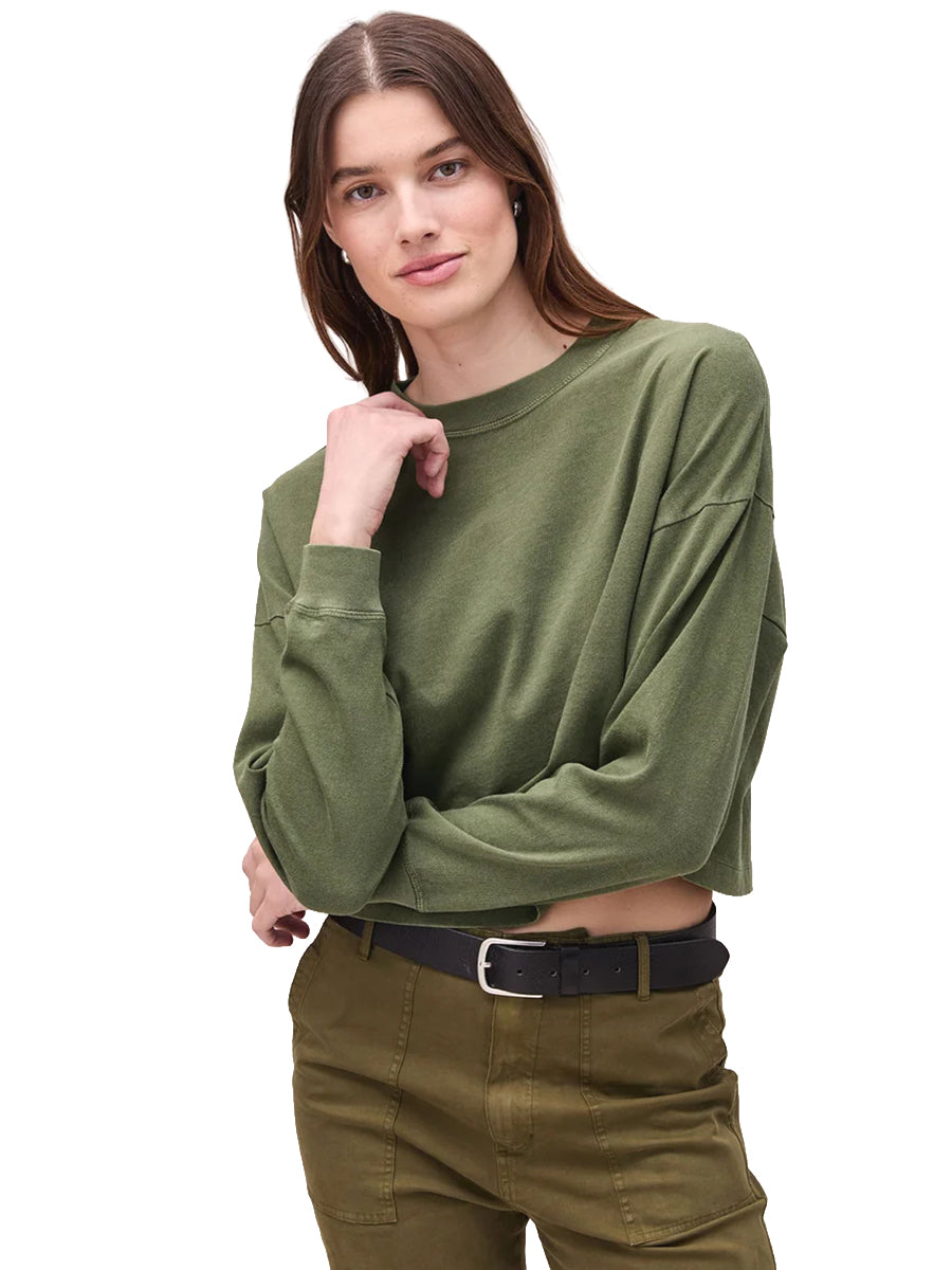 Relaxed Long Sleeve Crop Tee - Cypress