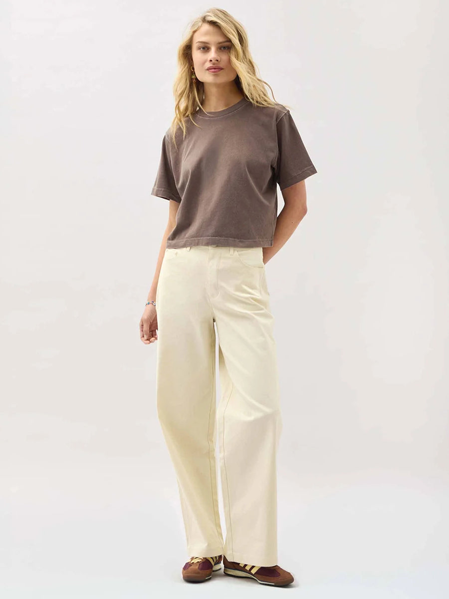 Relaxed Short Sleeve Crop Tee - Mole