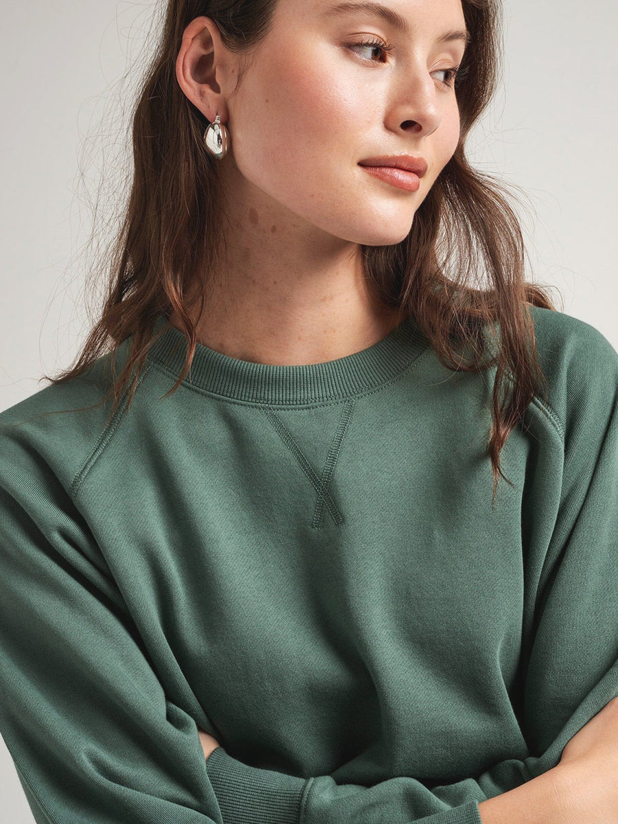 Women's Recycled Crew Sweatshirt - Sage Leaf