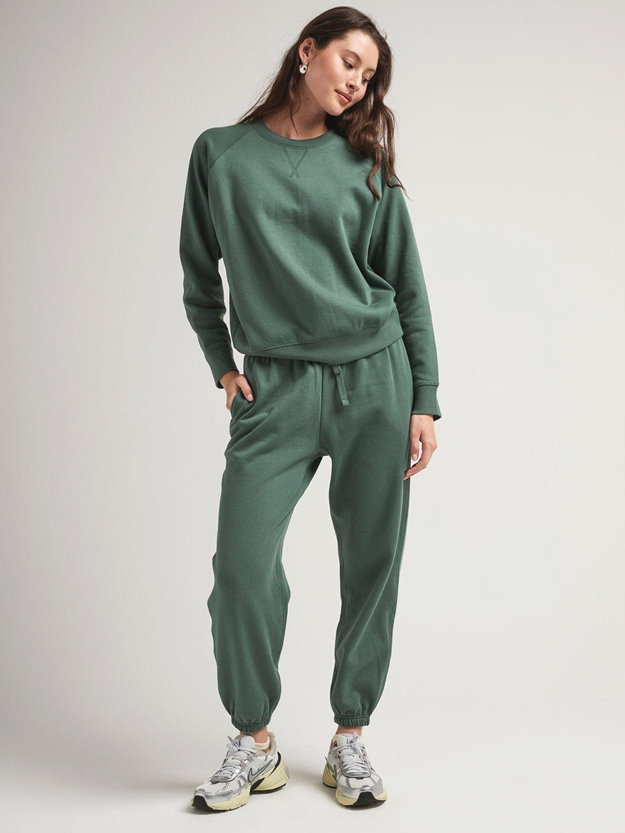 Women's Recycled Crew Sweatshirt - Sage Leaf