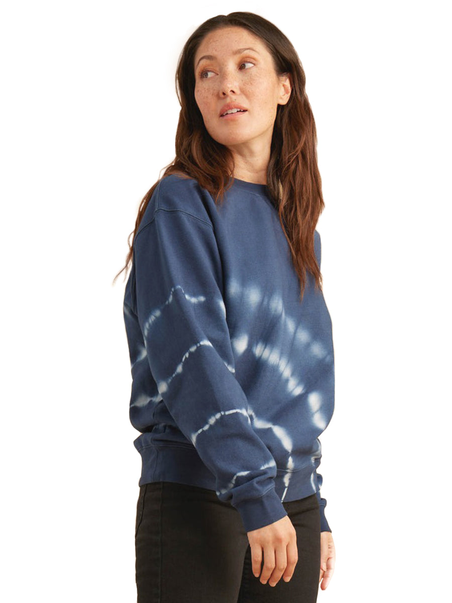 Shibori Fleece - Deep Blue