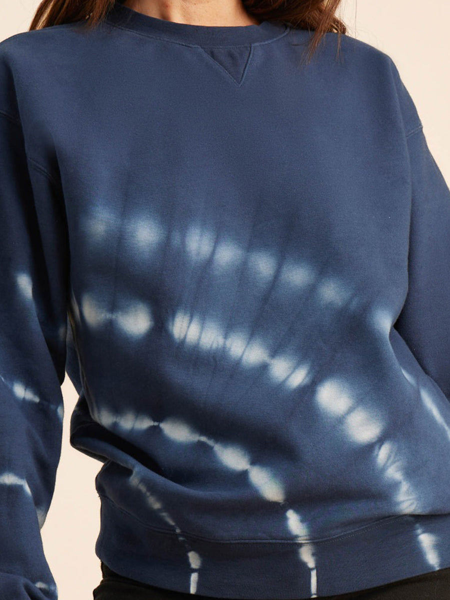 Shibori Fleece - Deep Blue