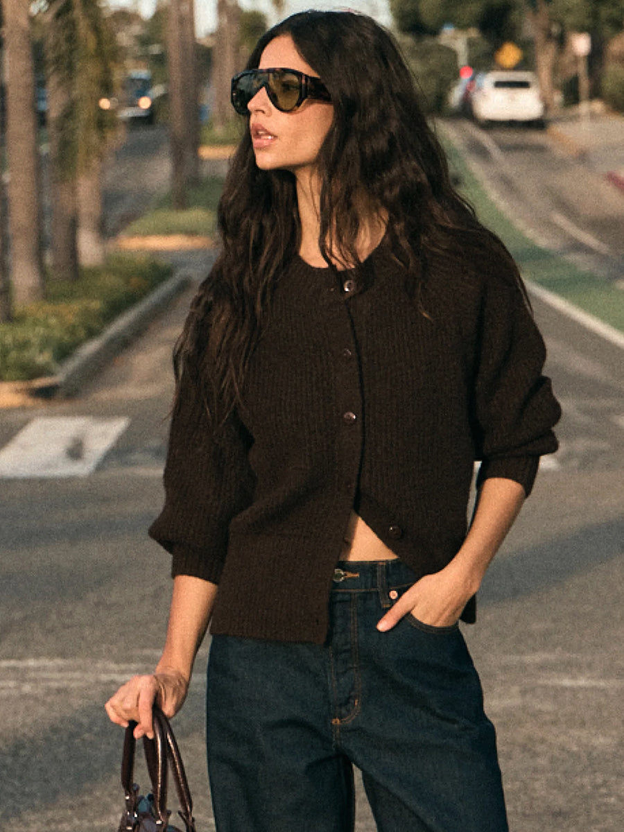 Duchess Raglan Cardigan - Espresso