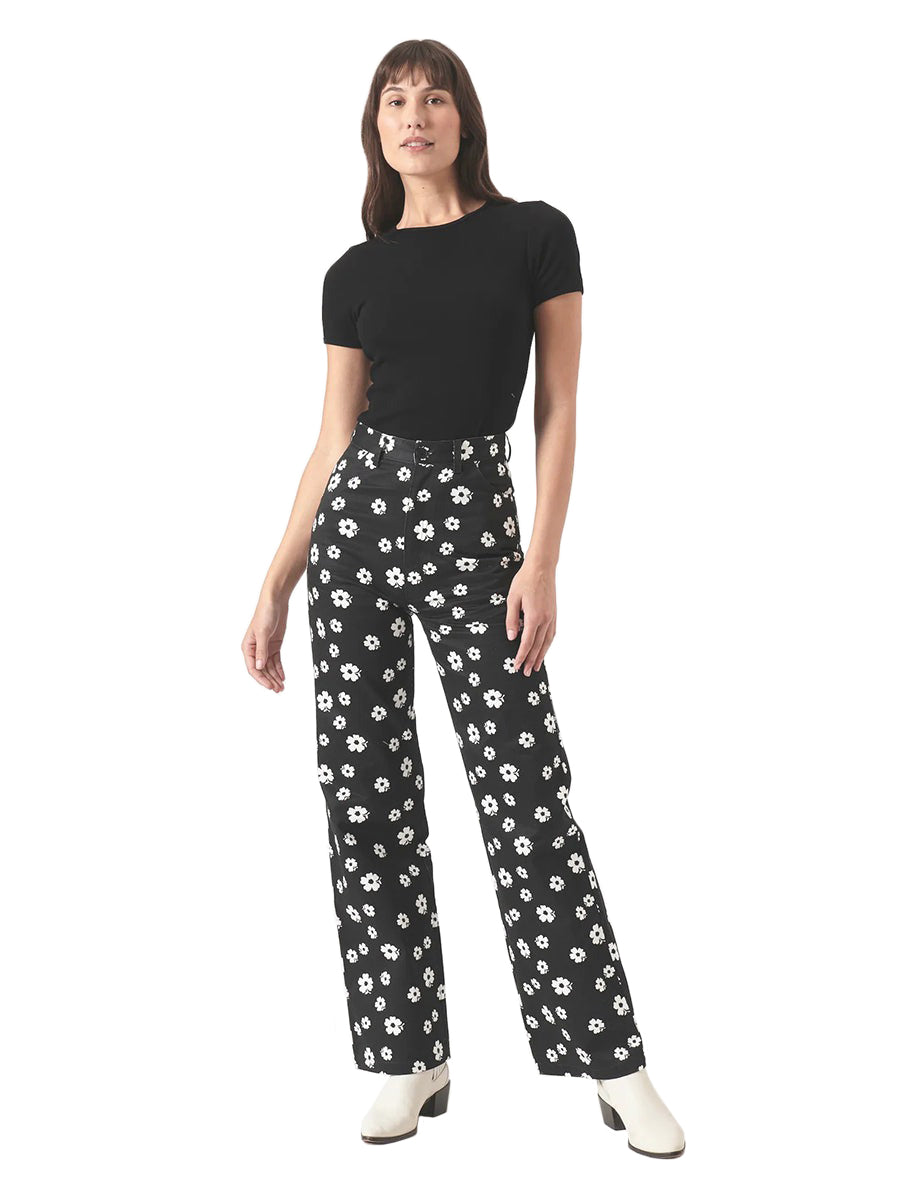 Folk Floral Heidi Pant - Black