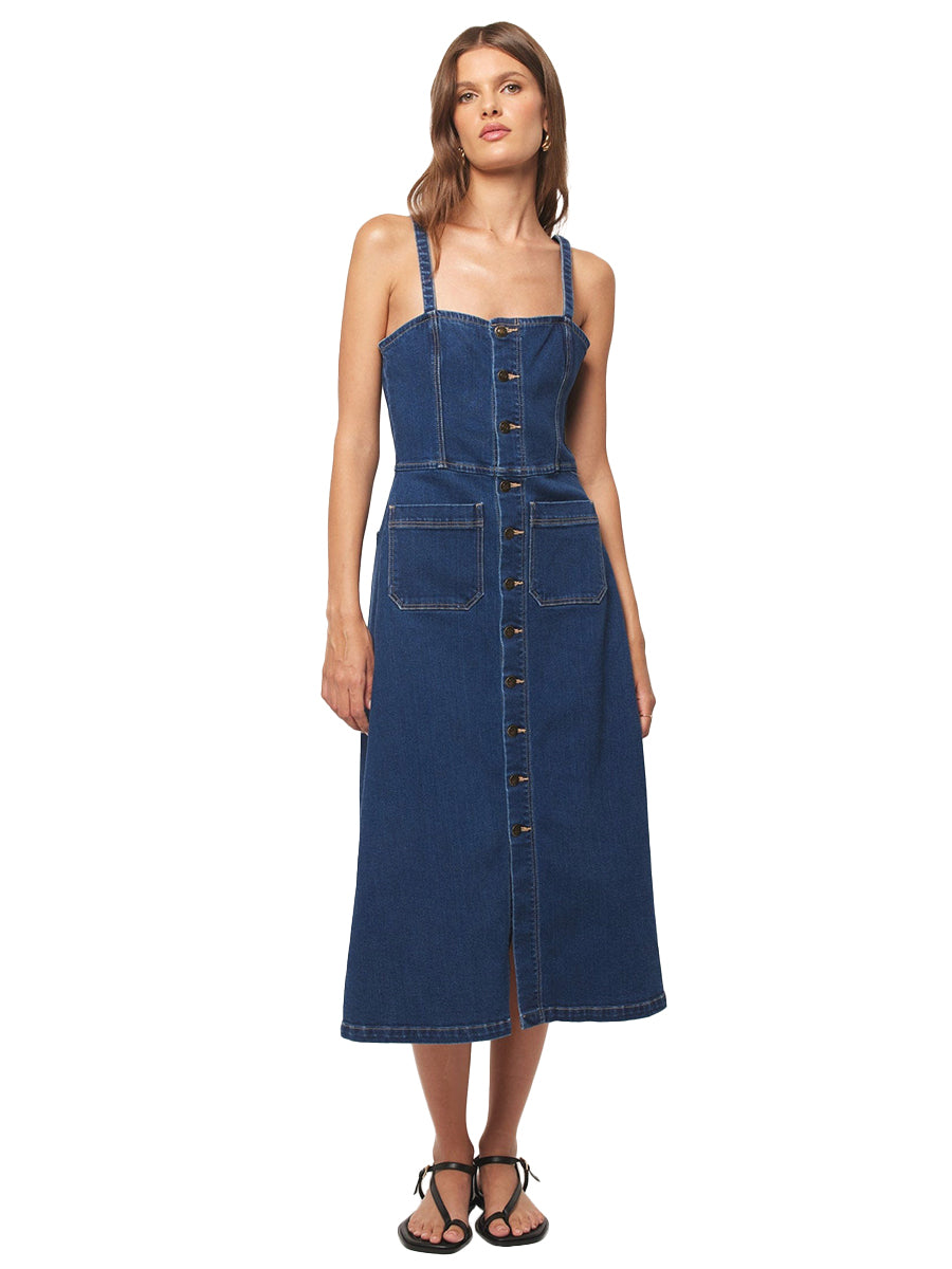 Mara Denim Dress - Deep Blue