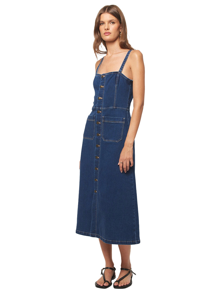 Mara Denim Dress - Deep Blue