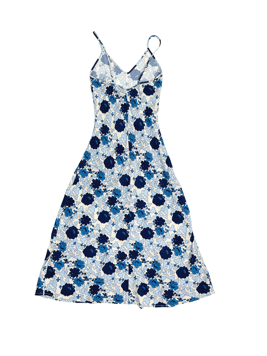 Rambling Floral Margaux Slip Dress - Marine