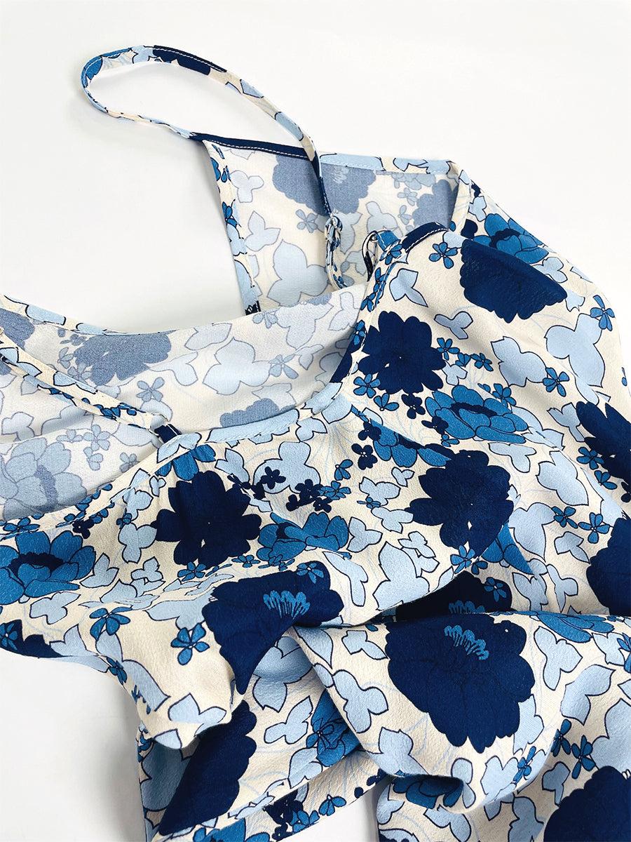 Rambling Floral Margaux Slip Dress - Marine