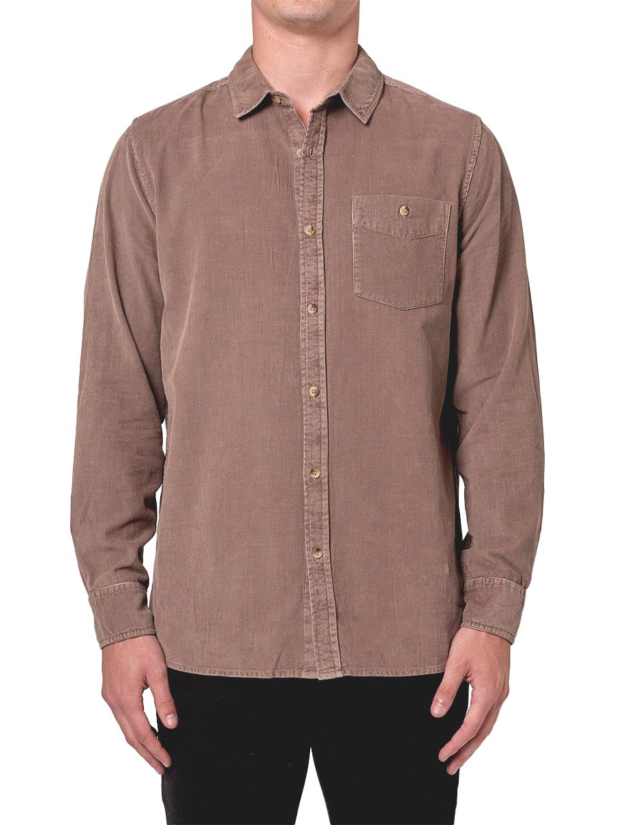 Mens grey hot sale cord shirt