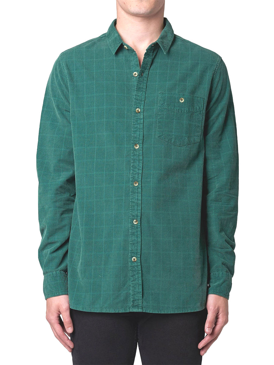 Men At Work Tile Cord Shirt - Trade Green