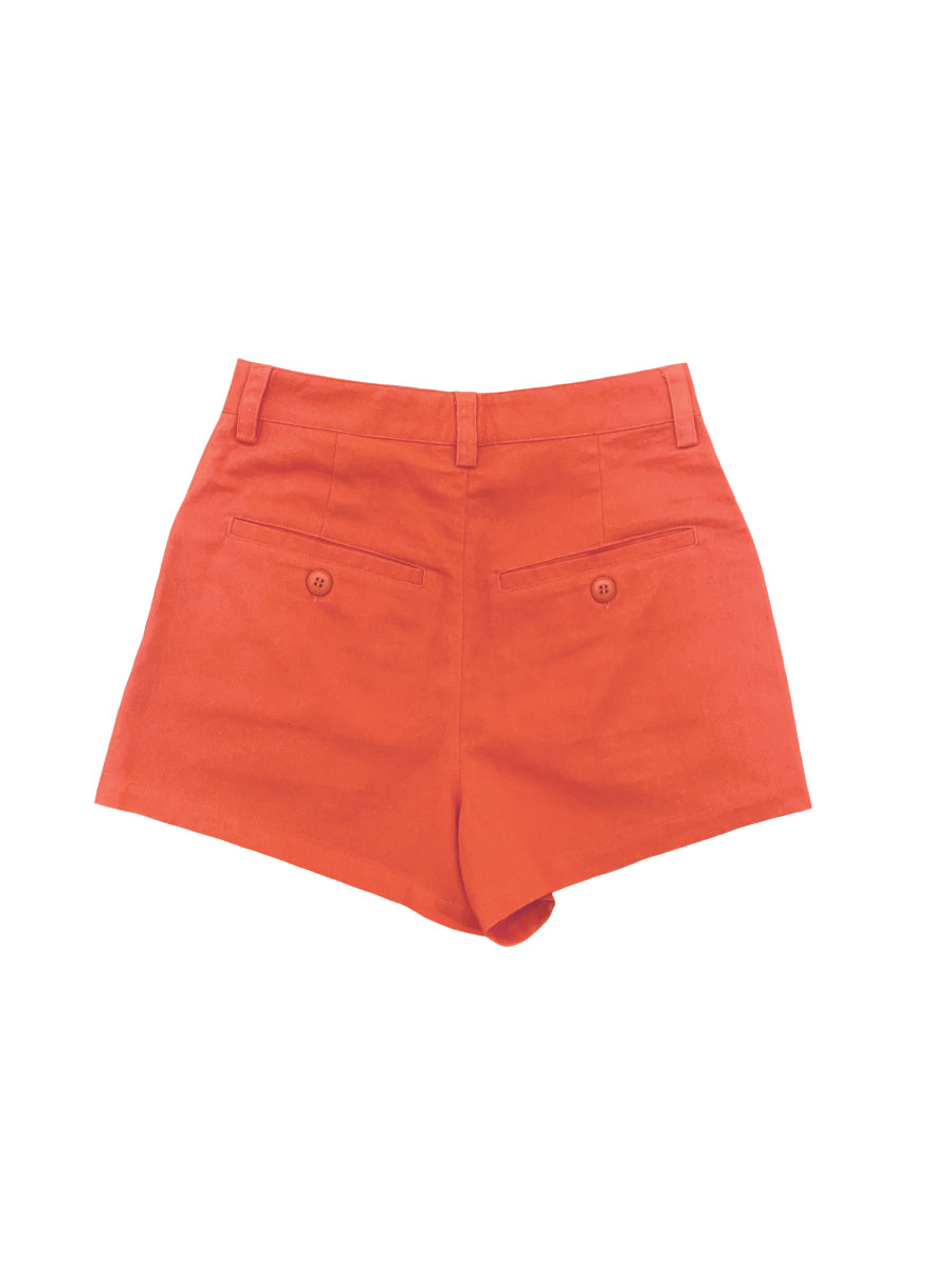 Mirage Linen Short - Blood Orange