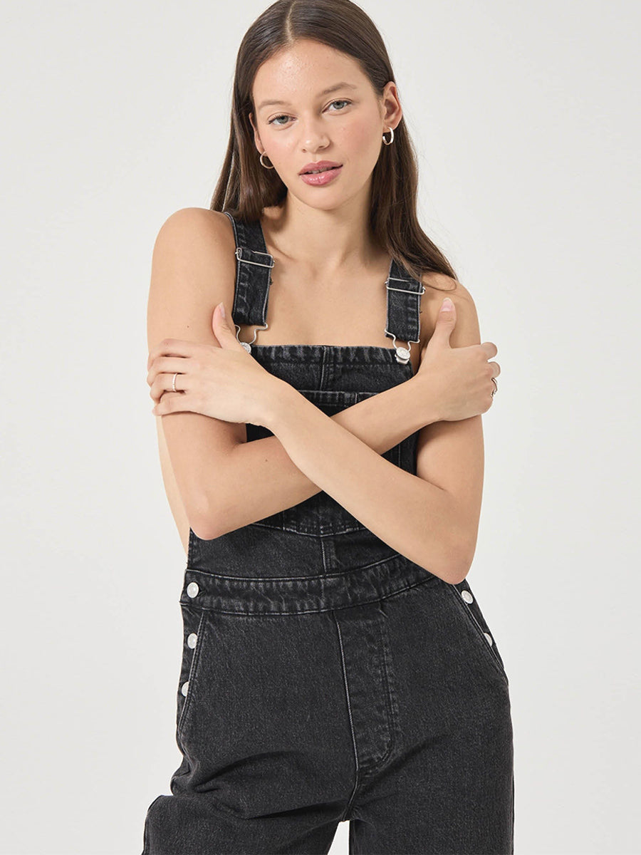 Stevie Relaxed Overalls - Black Sand