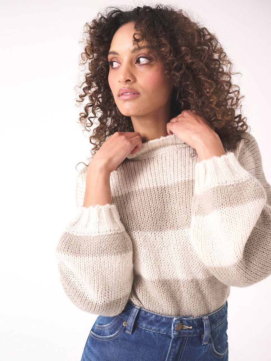 Weekend Knit - Khaki Stripe