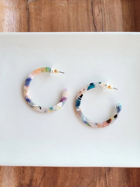 Cameron Midi Hoops - Confetti Multi