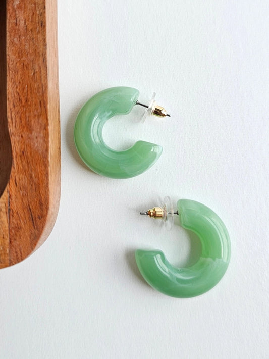 Chloe Chunky Hoops - Sage