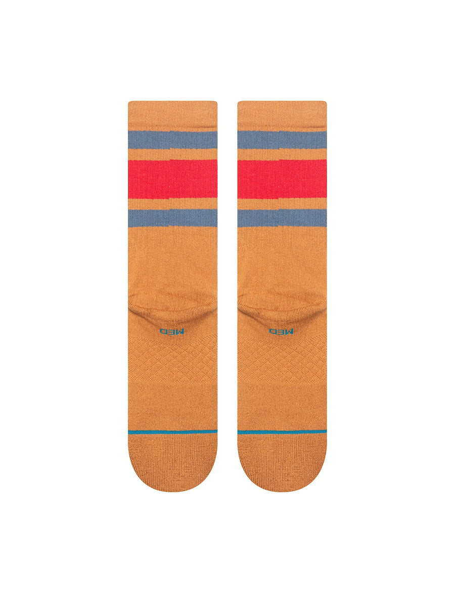 Boyd Stripe Crew Socks - Tan-Brown