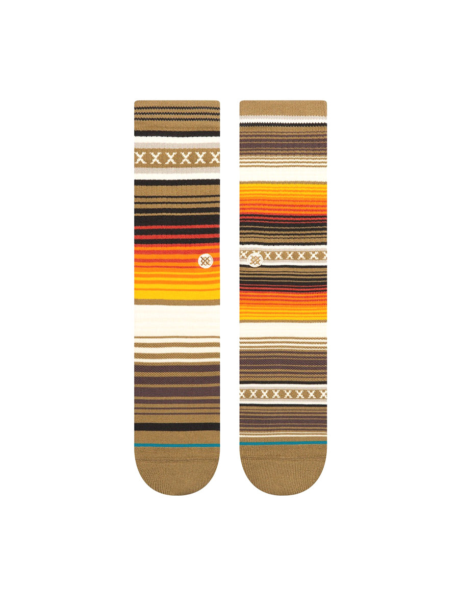 Curren Stripe Crew Socks - Dark Green