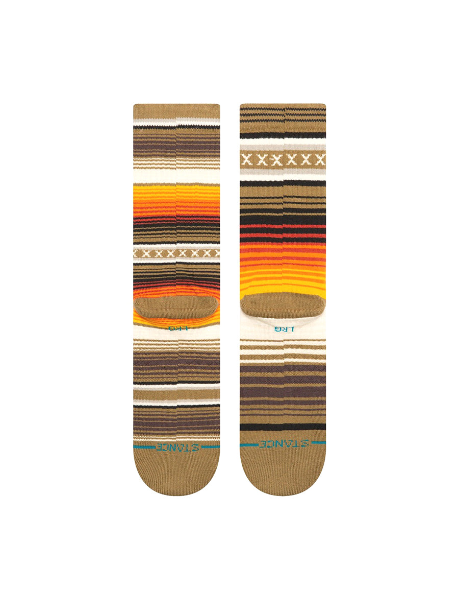 Curren Stripe Crew Socks - Dark Green