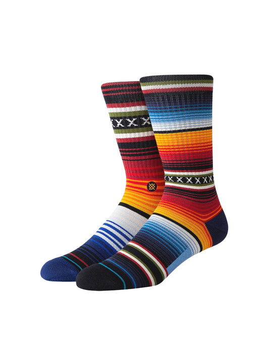 Curren Stripe Crew Socks - Red