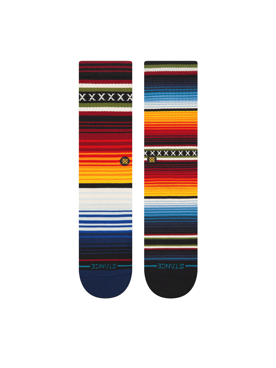 Curren Stripe Crew Socks - Red