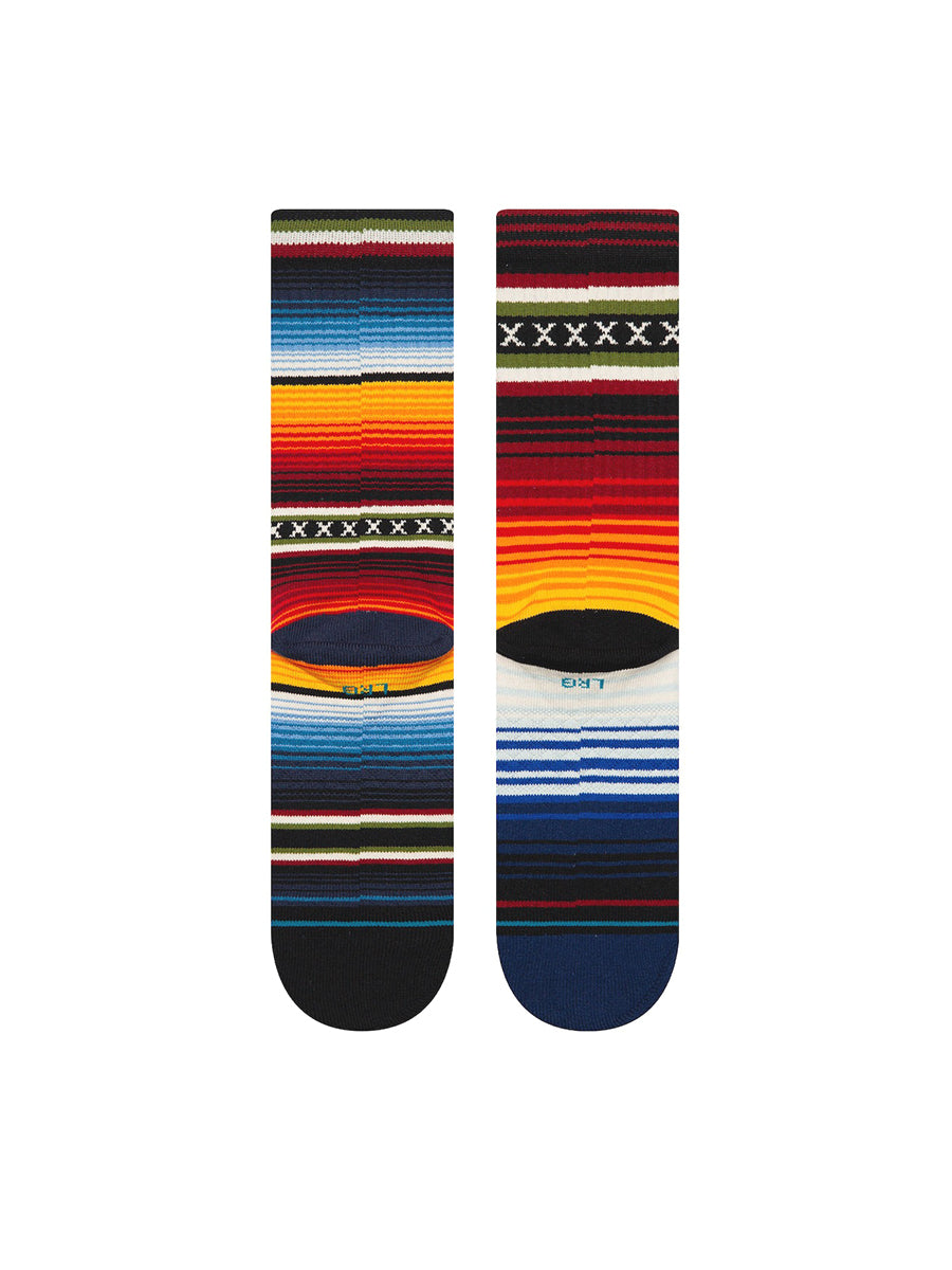 Curren Stripe Crew Socks - Red