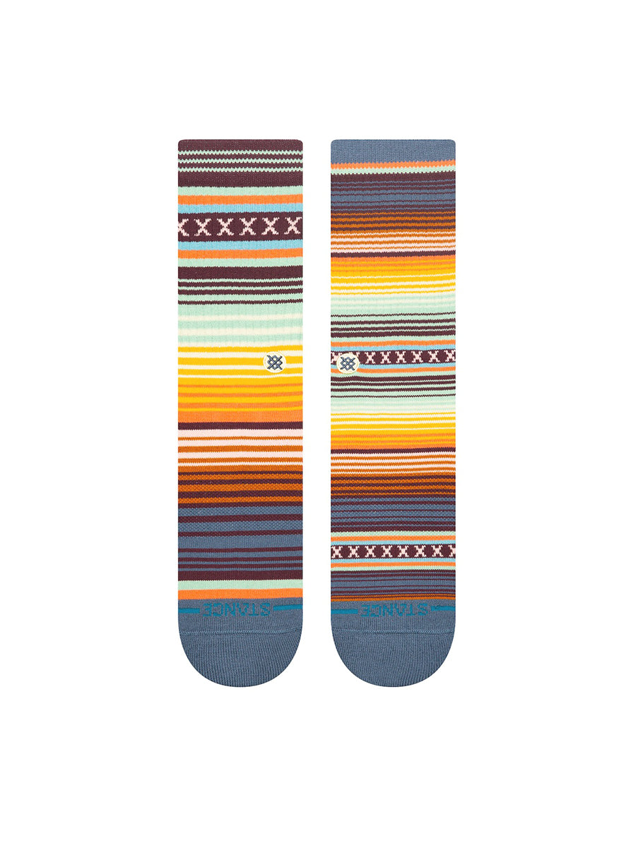 Curren Stripe Crew Socks - Sea Blue