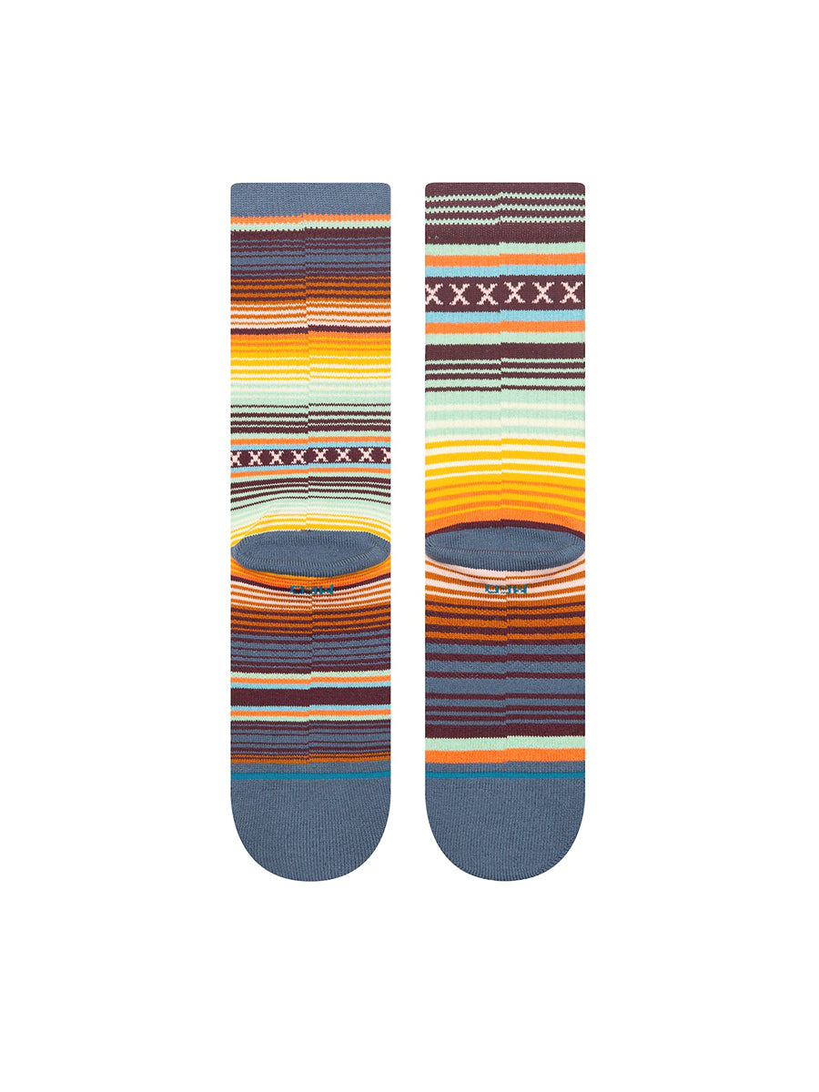 Curren Stripe Crew Socks - Sea Blue