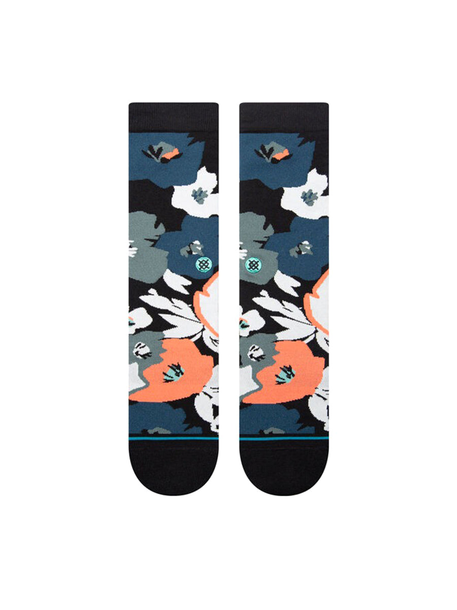 Flower Beds Crew Socks - Black