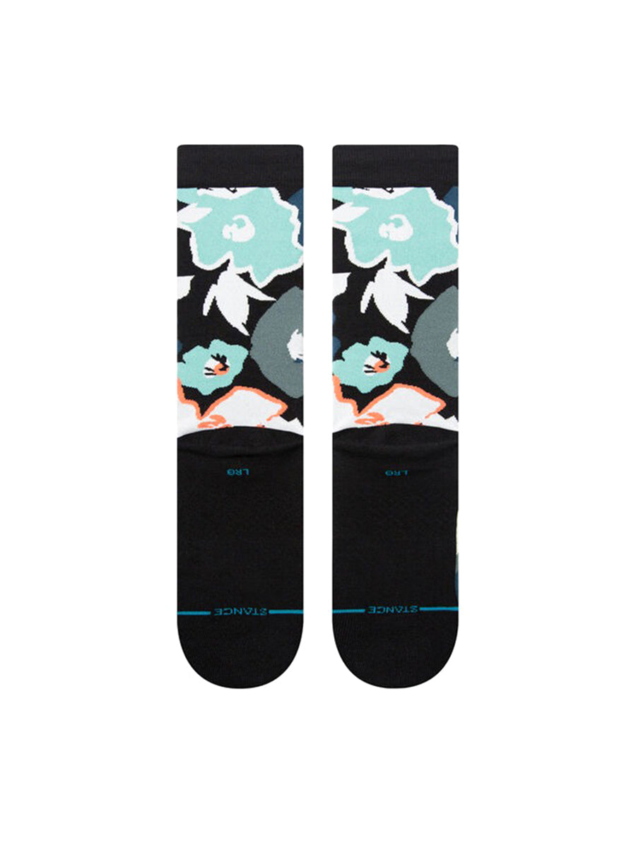 Flower Beds Crew Socks - Black