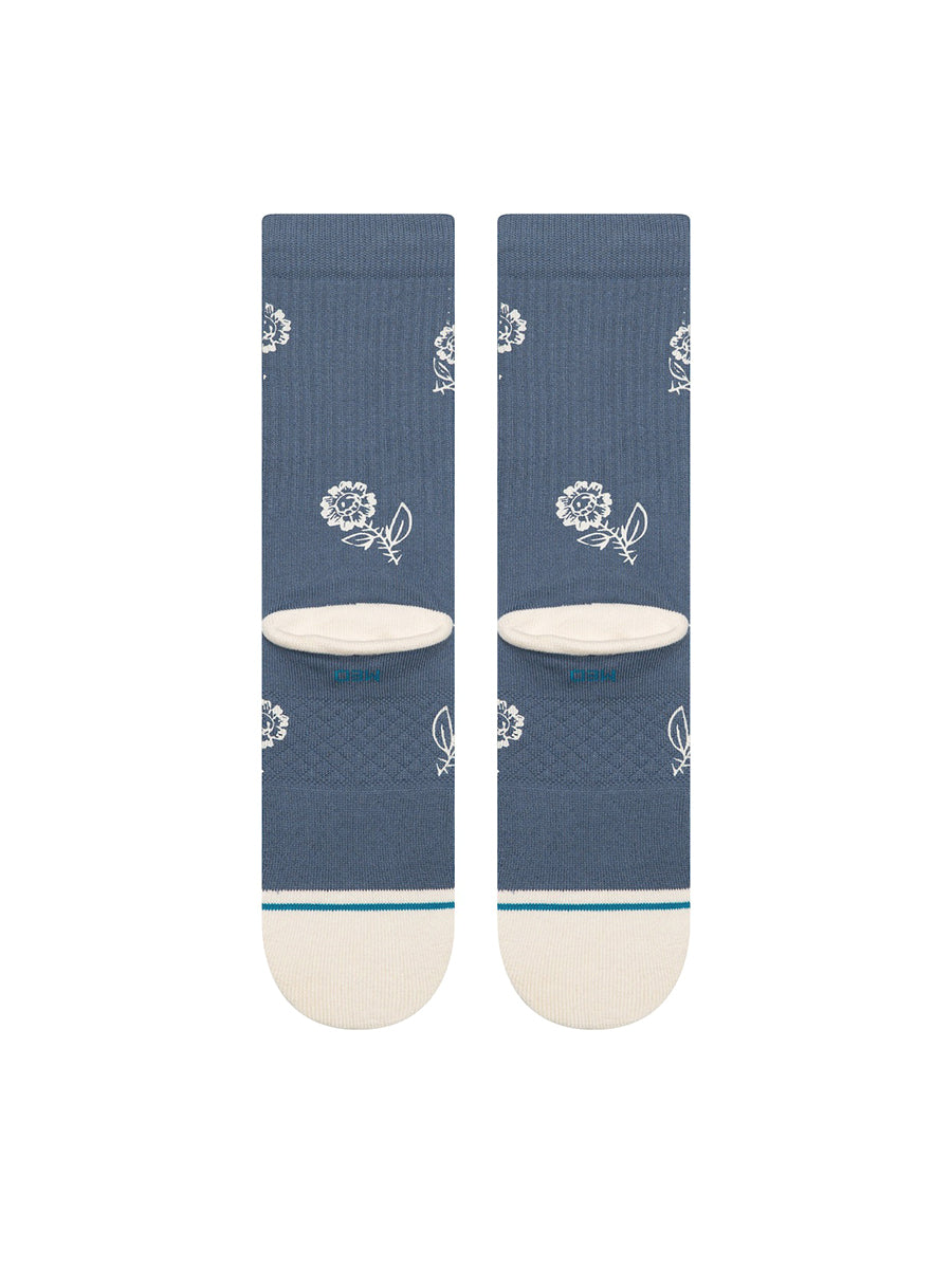 Petite Bloom Crew Socks - Sea Blue