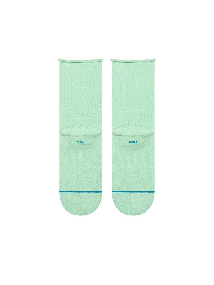 Roll-Cuff Quarter Socks - Jade