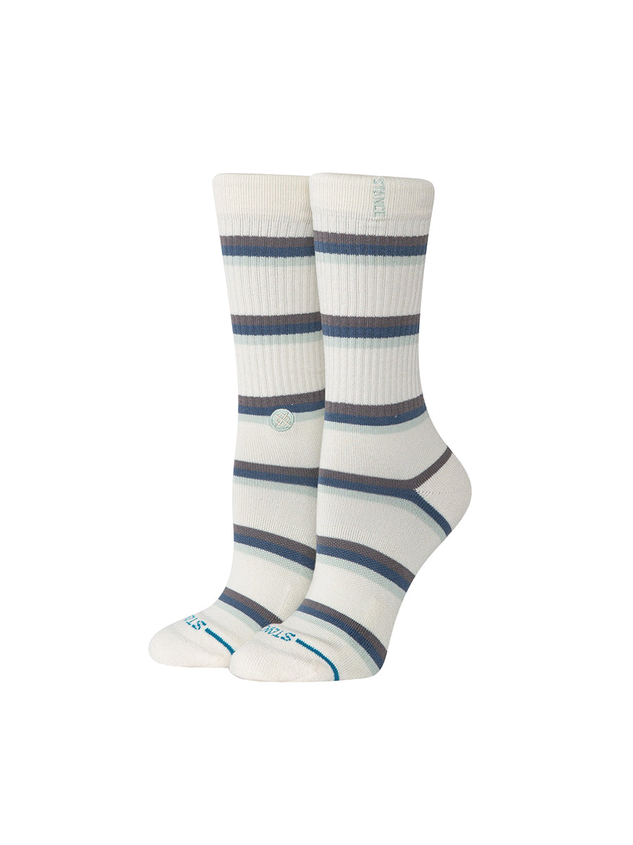 Strata Striped Crew Socks - Ivory