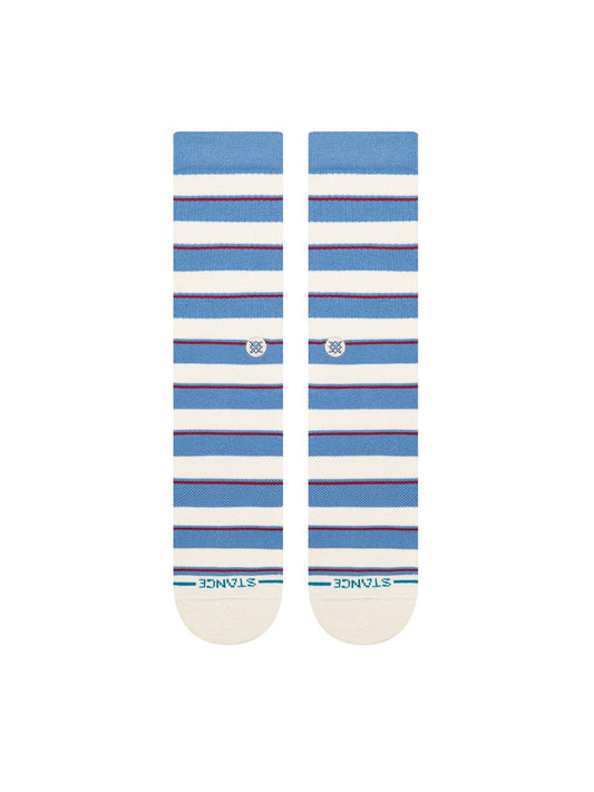Striped It Crew Socks - Capri Blue