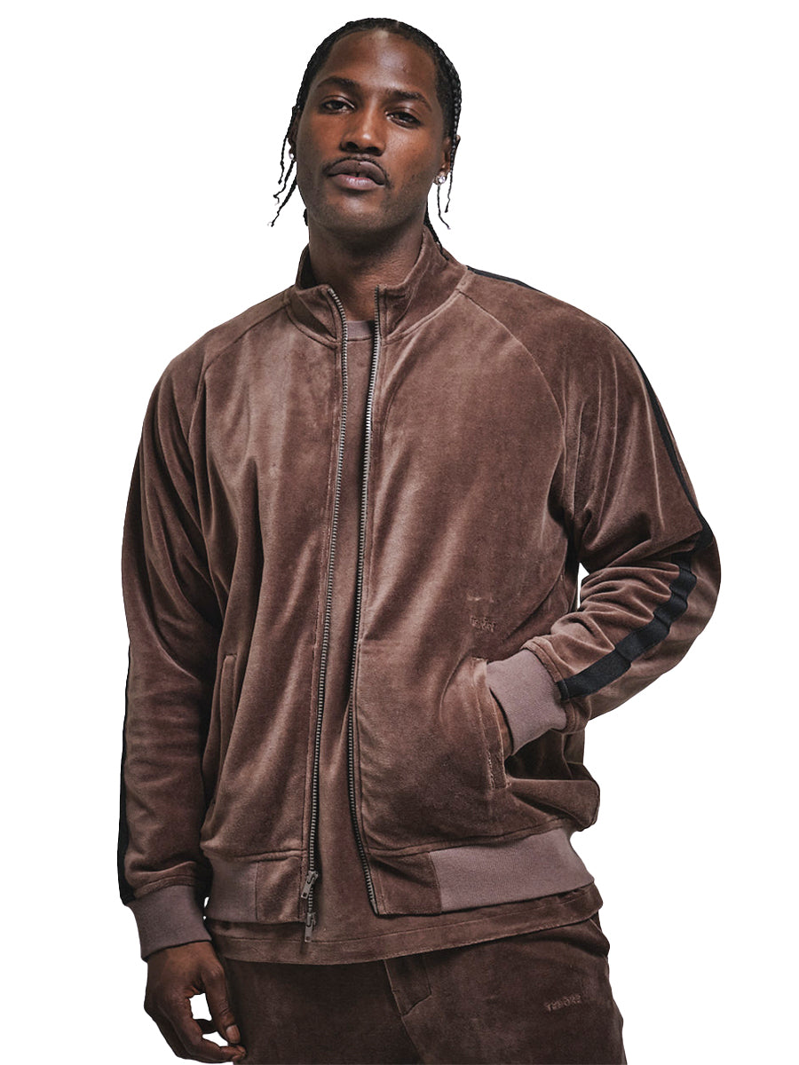 Velour Track Jacket - Bark