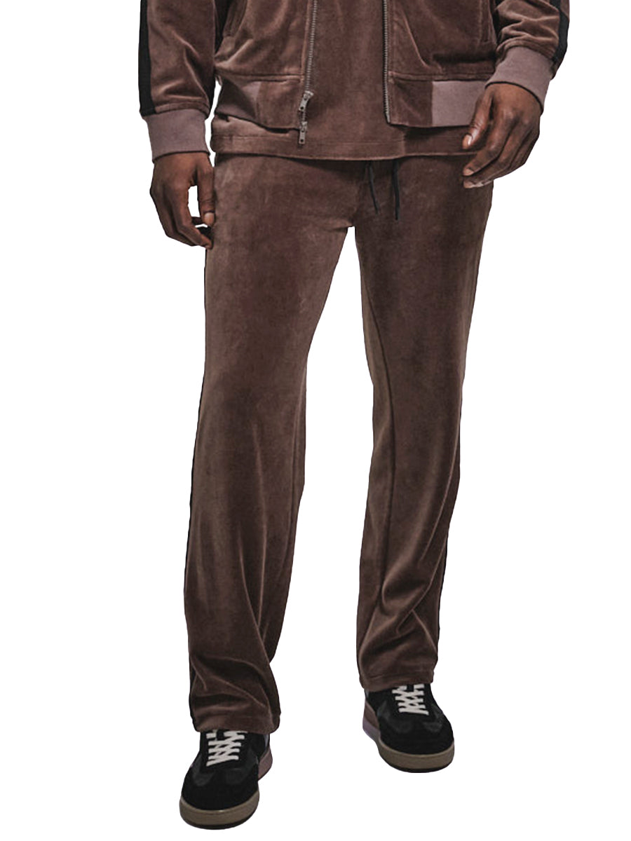 Velour Track Pants - Bark