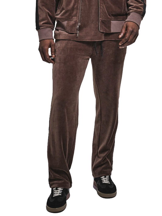 Velour Track Pants - Bark