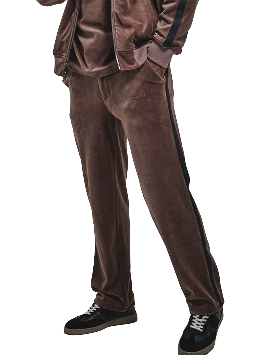 Velour Track Pants - Bark