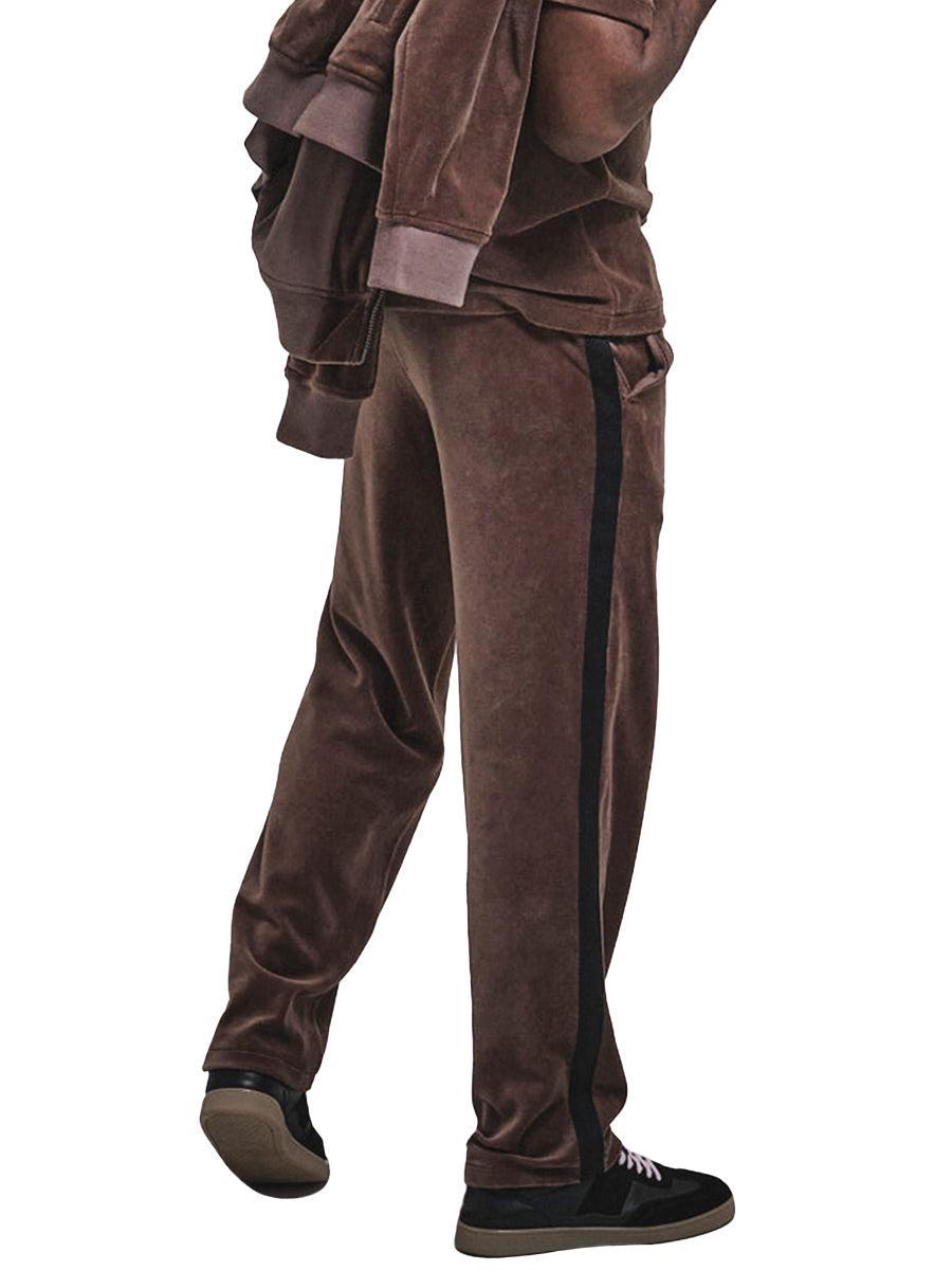 Velour Track Pants - Bark