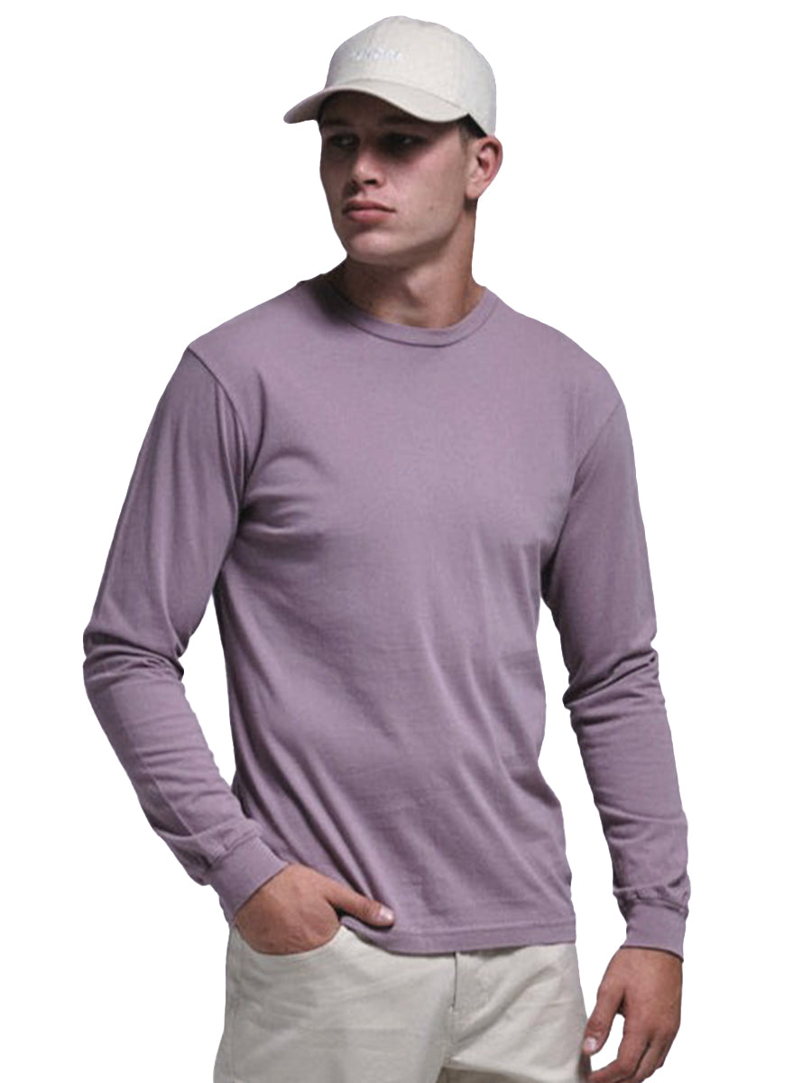 Woven Label Soft Long Sleeve Tee - Zinc