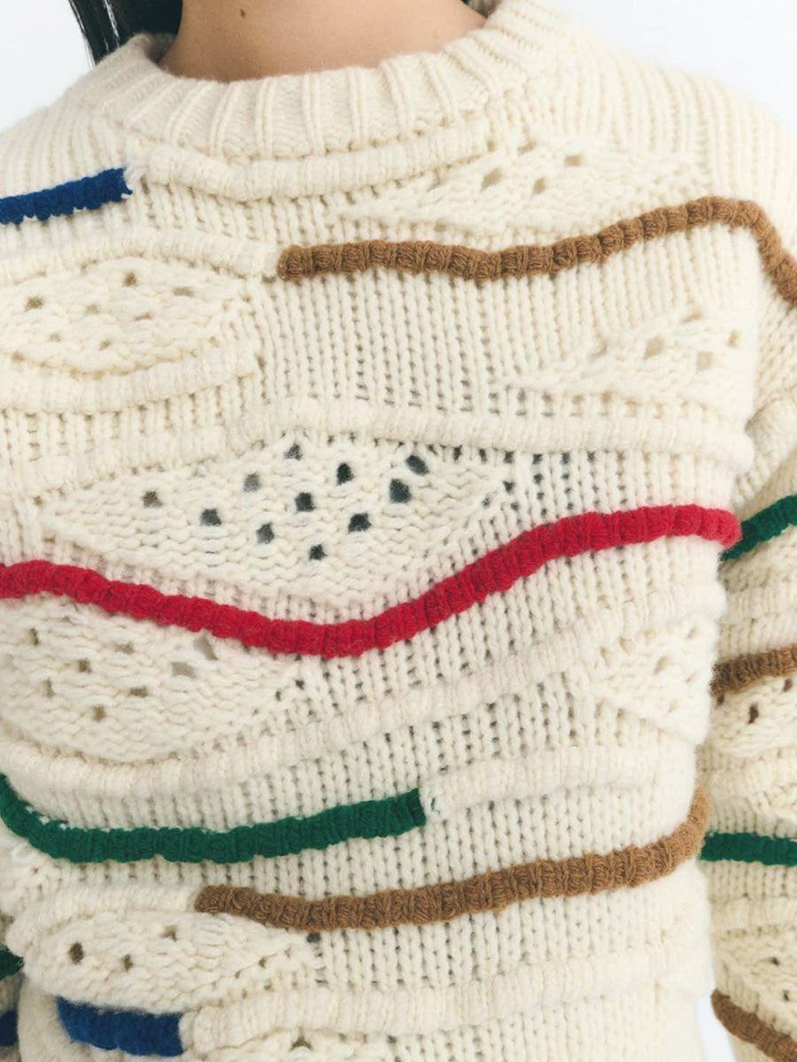 Candela Knit Sweater - Multicolor Macrame