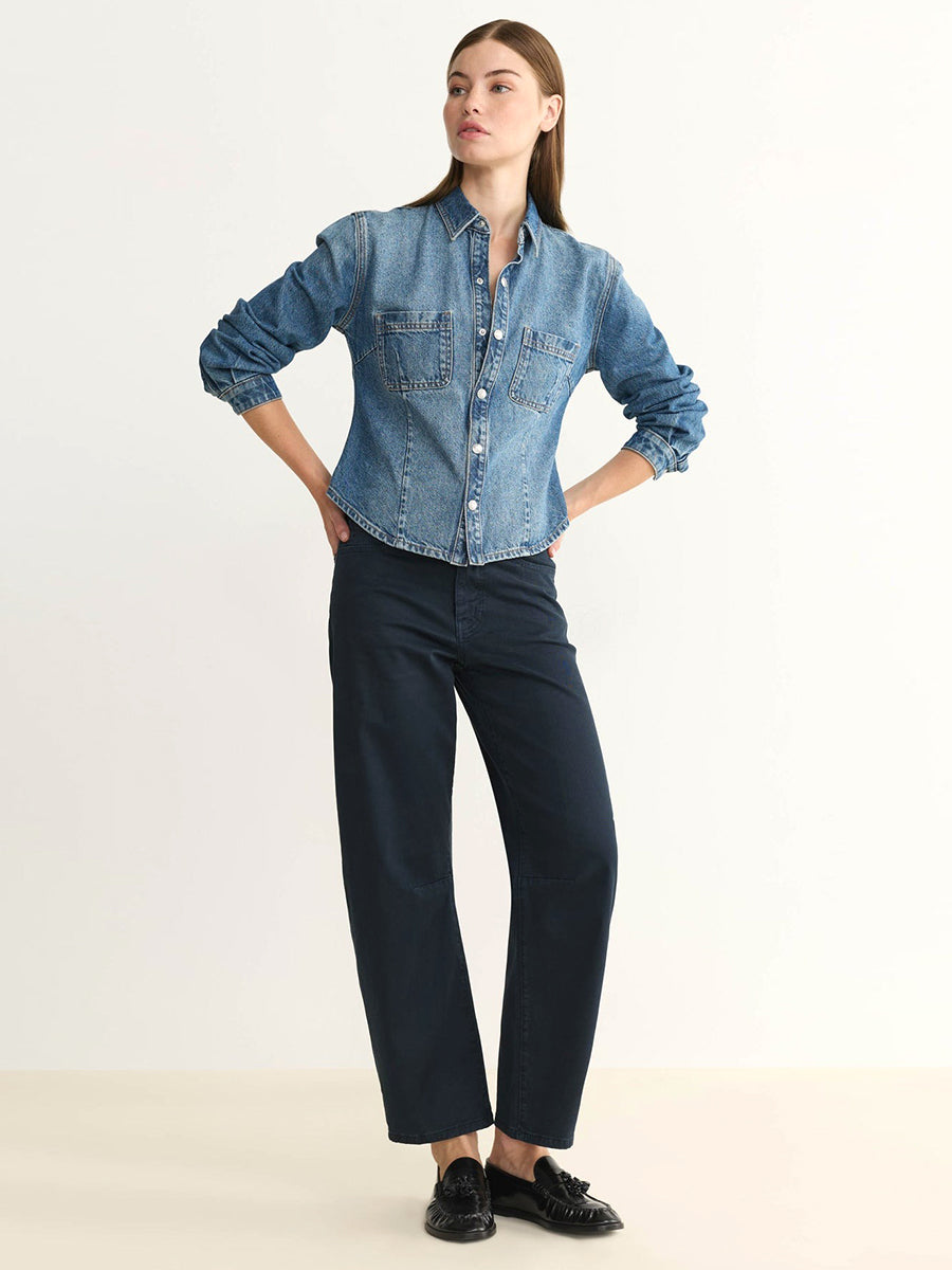 BNA Twill Soft-Curve Barrel Jeans - Carbon Blue