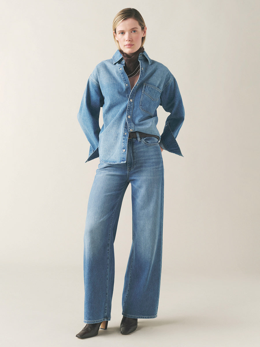 NCE Wide-Leg Jeans - Blue Mist