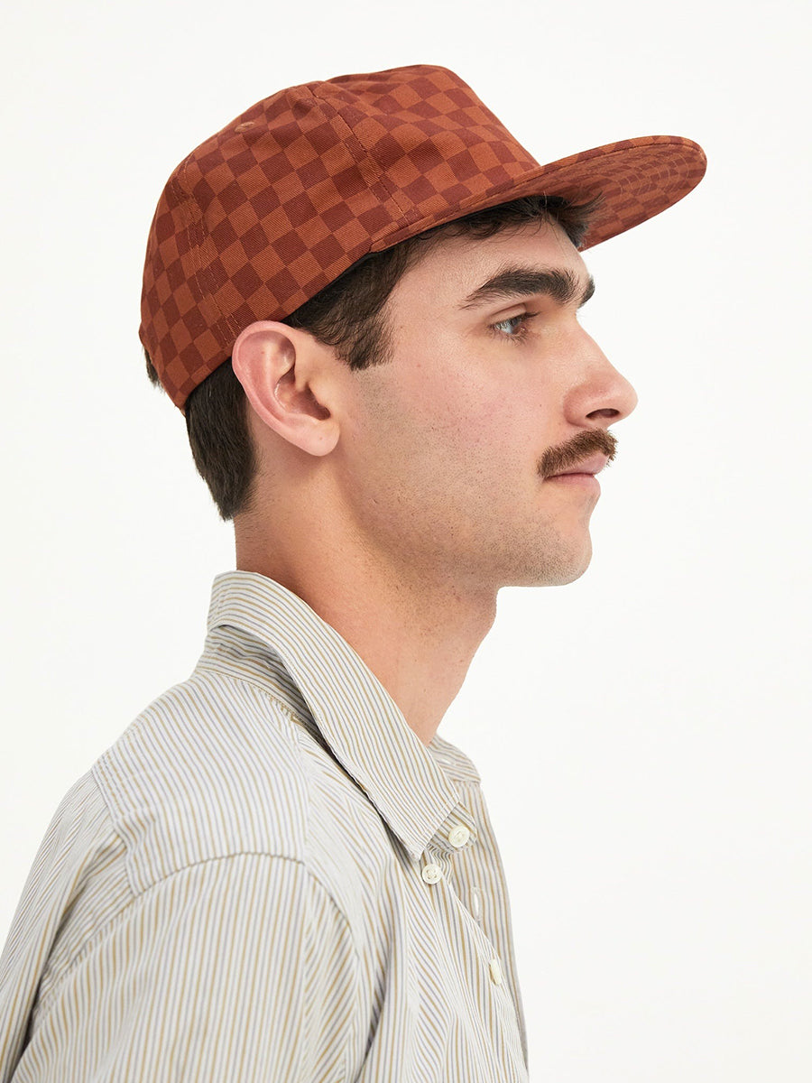 Tonal Checkerboard Field Trip Hat - Rust