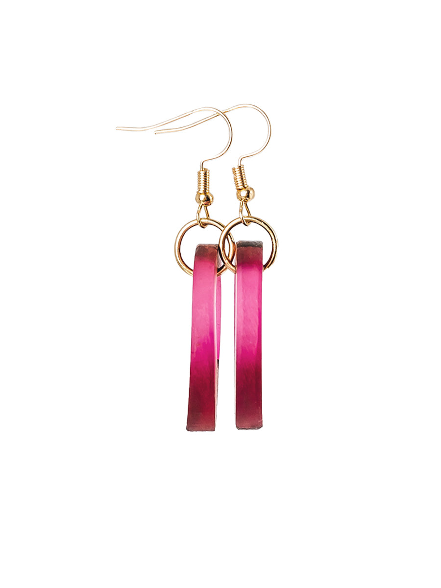 Eliana Open Circle Earrings - Pink