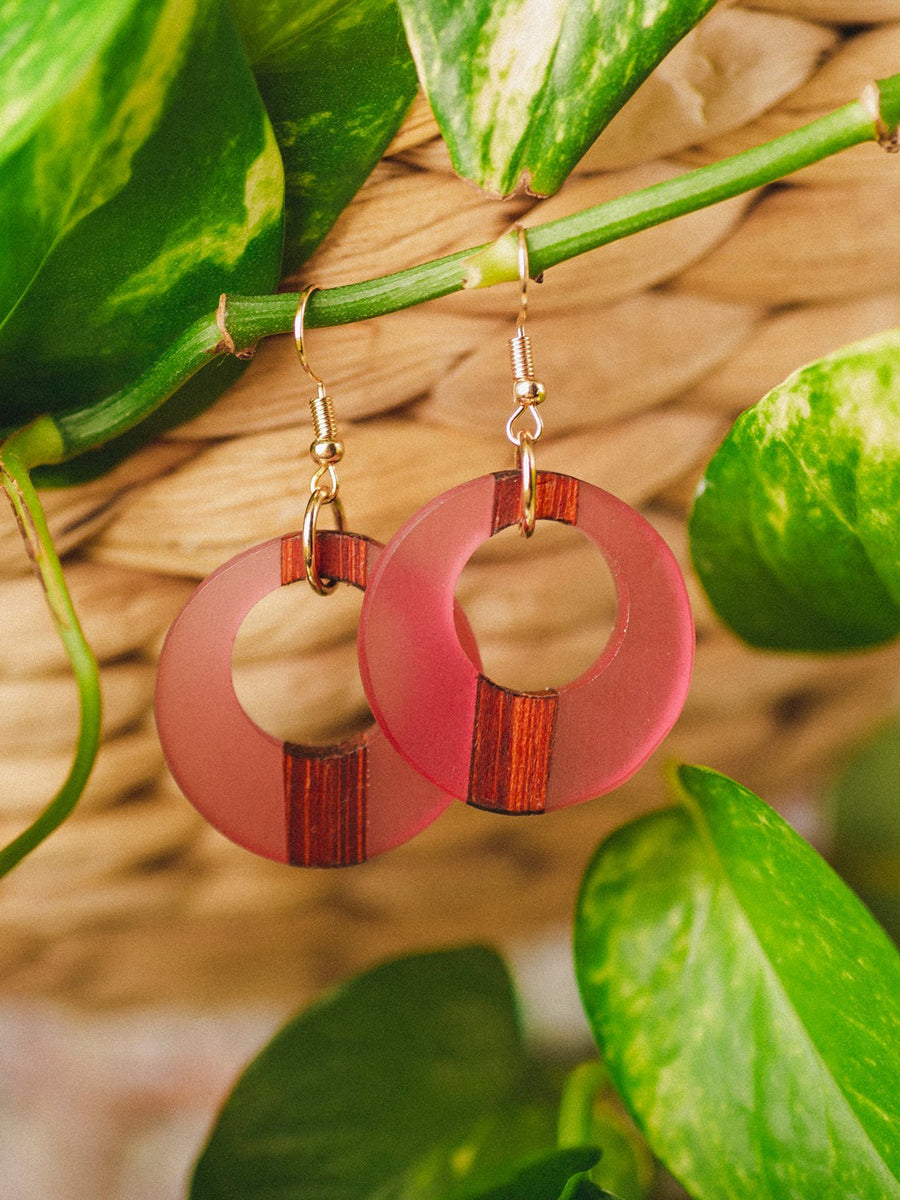 Eliana Open Circle Earrings - Pink
